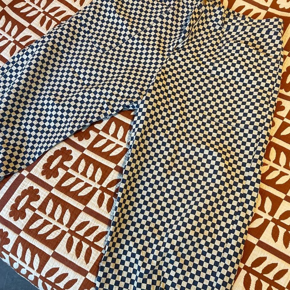 Ilana Kohn Checkered Blue and White Pants